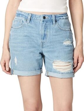 NWT Buffalo David Bitton Light Blue Distressed Billy Boyfriend Denim Shorts